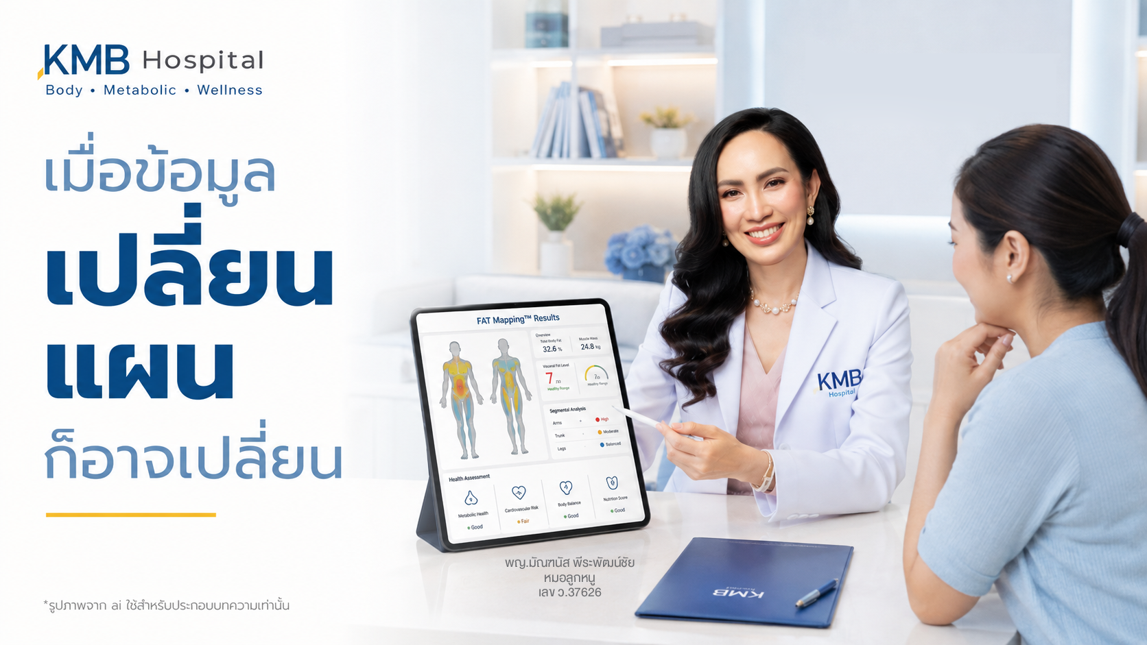 หมอลูกหนูอธิบายเหตุผลของการปรับแผนดูดไขมันหลังได้รับข้อมูลจาก FAT Mapping™