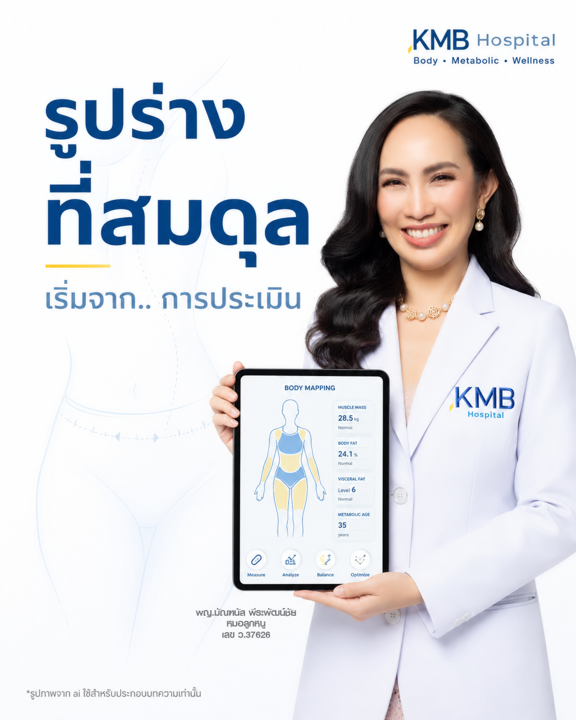 หมอลูกหนูแนะนำให้ประเมินภาพรวมของลำตัวก่อนดูดไขมัน