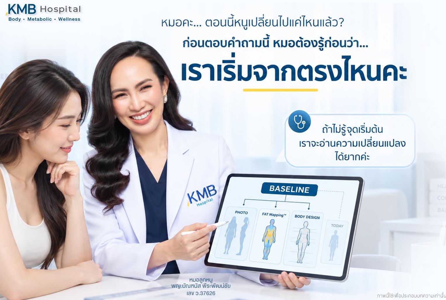 หมอลูกหนูใช้ภาพก่อนทำ FAT Mapping™ และ Body Design เป็น Baseline เพื่อเปรียบเทียบการเปลี่ยนแปลงหลังดูดไขมัน