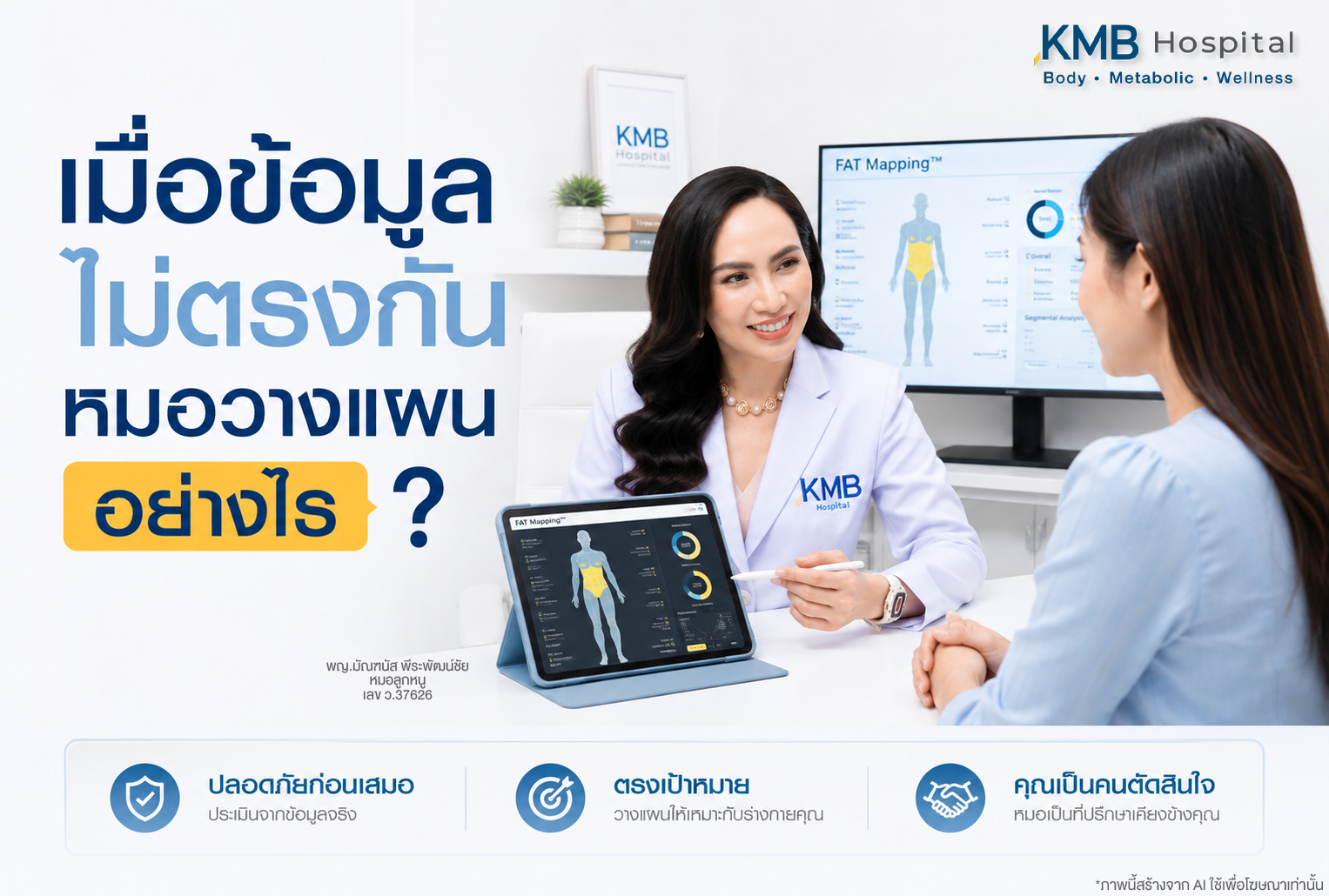 หมอลูกหนูอธิบายผล FAT Mapping™ และวางแผนดูดไขมันร่วมกับคนไข้