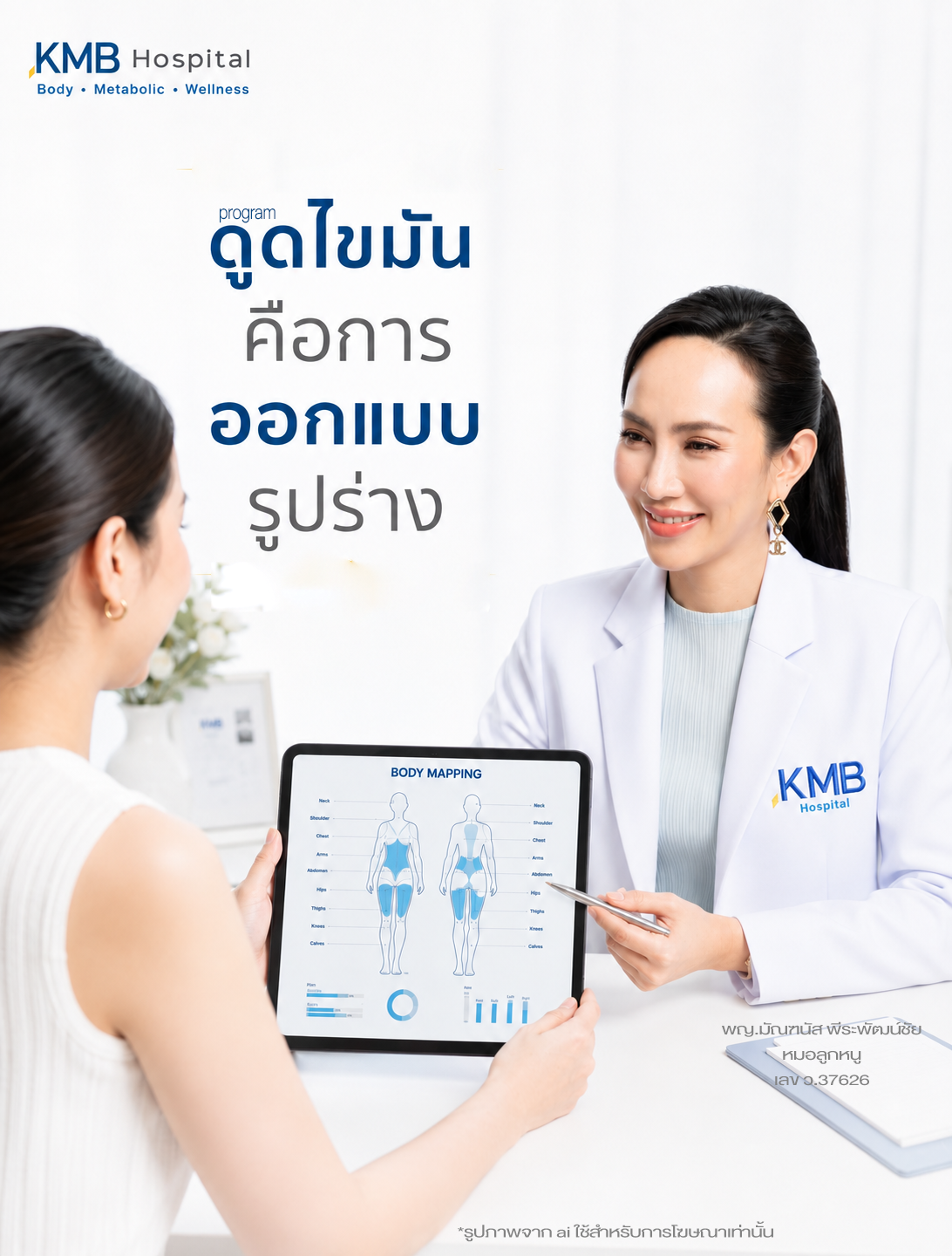หมอลูกหนูอธิบายว่าการดูดไขมันคือการออกแบบรูปร่างจากข้อมูล FAT Mapping™